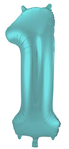 Folat 65961 - Folienballon Zahl 1 - Mint Pastel ca. 86 cm, Grün Pastel