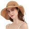 Sombrero de playa flexible para mujer, sombrero de paja plegable de ala ancha, sombrero de playa Fedora, Sombrero de paja 211-caqui, Talla única