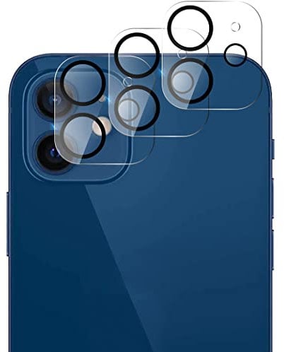 QUITECO Kamera Schutz Glas für iPhone 12 [3 Stück] Panzer Schutzfolie Linsenschutz Kameraglas