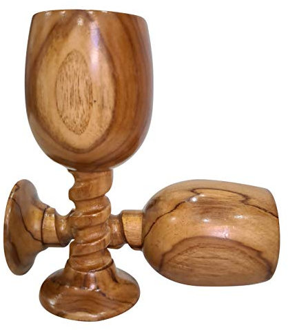 Handgefertigter Weinkelch aus Holz, rustikaler Kelch, Weinglas, rustikaler Kelch, Trinkgeschirr, Cummunion Toast, 2 Stück