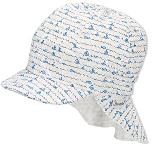 Sterntaler Jungen Schirmmütze mit Nackenschutz Spot Sonnenhut, Ecru, 47