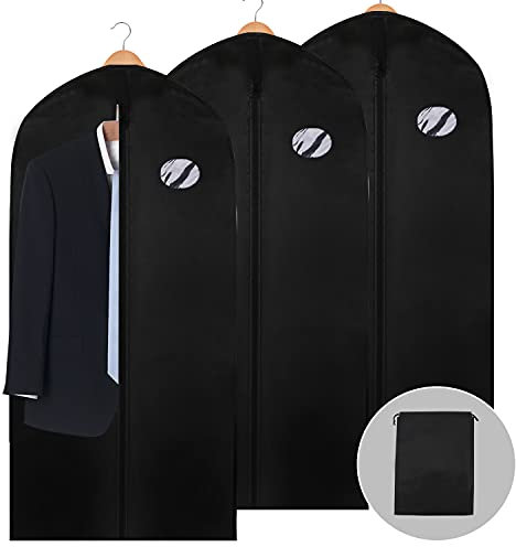 EINFEBEN 3 Stück Kleidersack Anzug 128 x 60cm inkl. Schuhbeutel Anzugtasche Kleidersäcke Kleiderhülle Anzugsack Abendkleid Brautkleid Mäntel Hemden Mottenschutz Wasserdicht