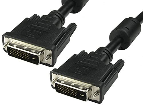 DVI Cable (DVI-D, 24+1, M to M) for PC Monitor, CRT displays, TVs - UKDVI2M Gold, 2 Metres