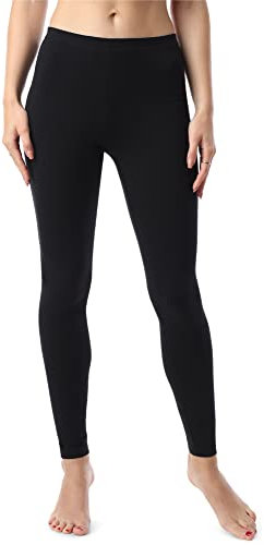 Bellivalini Damen Lange Leggings aus Bio-Baumwolle BLV50-183 (Schwarz, XL)