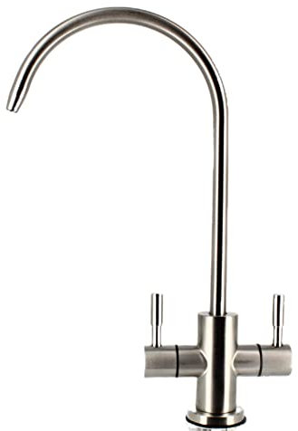 Bellerofonte Rubinetto Cucina a 2 Vie in Acciaio Inox per Osmosi Inversa e Microfiltrazione con opzione Freddo, Gasatura