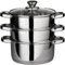 3pcs Stainless Steel Streamer Cooker Pot with Glass Vented Lid, Induction Ready (24 cm -3 Tier Streamer)