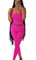 AYWA Conjunto de entrenamiento casual de dos piezas para mujer, camiseta sin mangas acanalada, leggings de cintura alta, ropa activa, Fucsia, M
