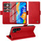 Giyer Handyhülle für Huawei P30 Pro Hülle mit Schutzfolie, Standfunktion Kartenfach Wallet Premium Leder Schutzhülle P30 Pro Flip Case Cover Stoßfeste Klapphülle für Huawei P30 Pro 6.47 Zoll (Rot)
