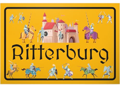 DankeDir! Ritterburg - Schild 30 x 20 cm - Deko Türschild Ritter Geschenk Partydeko Kinderzimmer Geburtstag - Geburtstagsdeko Karte Kindergeburtstag Jungen Geburtstagskarte Geschenkidee Kinder