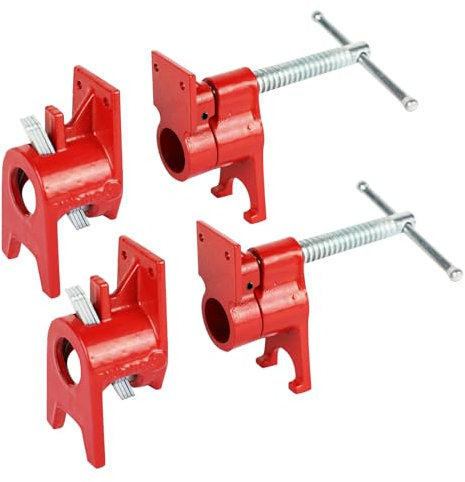 COGNATIVE 1,9 cm 2 Stück Rohrschelle für Holzbearbeitung Schwerlast Gusseisen Schnellspanner Rohrschellen mit Ständer Heimwerker, Werkstatt und Baustelle