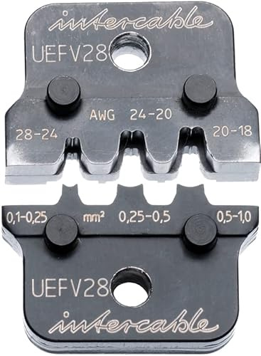 Intercable MPU UEFV28 Inserto per Connettori Piatti non Isolati 0,1-1mm² | Ganasce a pressione per pinza crimpatrice, ideale per capicorda a tubi e terminali in acciaio al cromo vanadio.