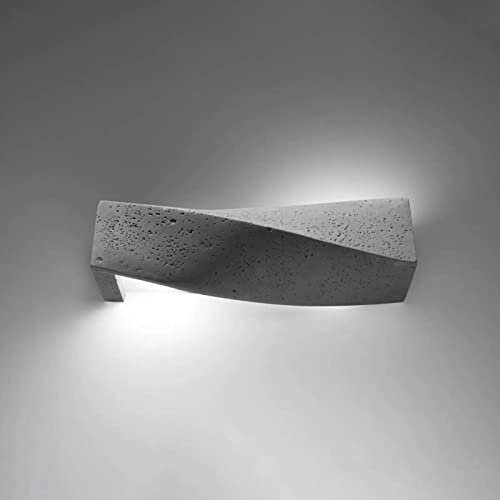 famlights Wandleuchte Innen Wandlampe Wand Lampe Sibel in Grau Modern SIGMA E27 Beton Wohnzimmer Esszimmer | 2-flammig