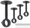 HOJLKLD Supports pour tringles à rideaux, 4 pièces Acier inoxydable Robuste Support de tringle à rideau pour plafond pour tringles à rideaux de 25 mm (4, 25MM)