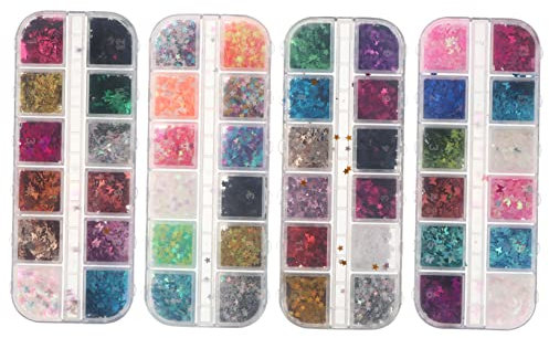 minkissy Makeup Sequins Boxes Nail Art Glitter Manicure Glitter Sequin Face for Party Craft Projects