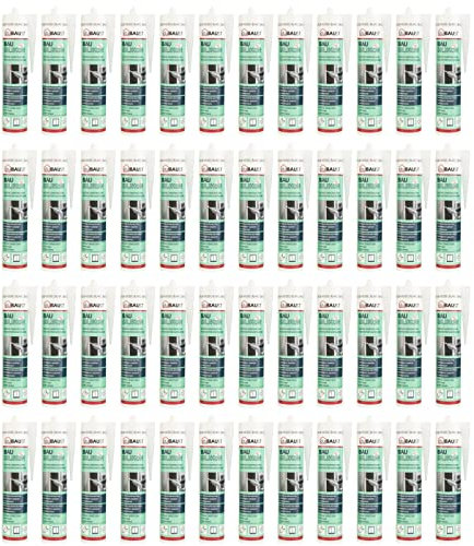 48x dubaust BAS24 Bausilikon Fenstersilikon Neutralsilikon Innen/Aussenbereich witterungsbeständig hochelastisch 310ml Kartusche (eiche)