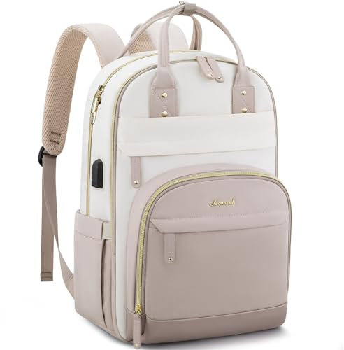 LOVEVOOK Laptop Backpack Women 15,6 inch, Waterproof Rucksack Bag for Women with USB Port & Anti-theft Zipper, Large Womens Laptop Bags Back Pack for Work College Teacher Uni School Travel