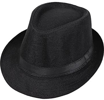 Sombrero Panama Unisex Sombrero Fedora Trilby Sombrero de Paja Sombrero Sol de Verano Beach Sun Cap Sombrero Copa Gorra de Jazz para Hombre Mujer Niño (FR/ES, Letras, S, Negro)