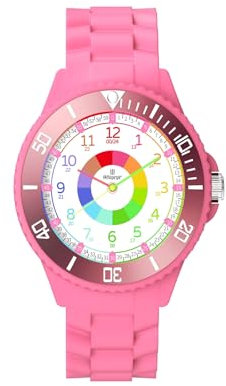Weayege Armbanduhr für Kinder Mädchen,Kinderuhr für Jungen und Mädchen, Lern Kinderuhr,Armbanduhr für Kinder Jungen und Mädchen,3ATM wasserdichte Analog Quarzuhr,Erlernen der Uhrzeit, 1080p Full HD