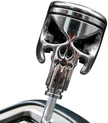 Vibhgtf Totenkopf-Schaltknauf – Auto-Stick, Schalthebelgriff, Totenkopf-Schaltknauf, Auto-Schalthebel, Skelett-Kopf-Schaltgriff, passend für die meisten manuellen Automatik-Fahrzeuge und LKWs
