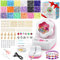 Omgpeike Clay Bead Spinner, Electric Bead Spinner & Beading Set - with 18 Colors 3600Pcs Clay and 450Pcs Beading Accessories, Perfect for Handmade DIY Crafts, Friendship Bracelets Maker