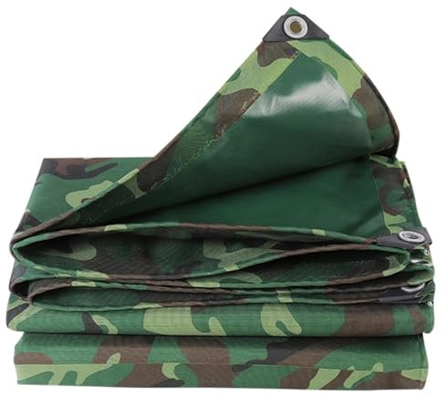 Grüne Camouflage-Plane aus Canvas, wasserdicht, strapazierfähig, 1 x 1.5 m, 1.2 x 1.5 m, 1.8 x 2.4 m, 2 x 3 m, 3 x 4 m, für Gartenmöbel, Campingplätze, Boote, Zeltplane(1.2x1.8m)