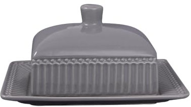 Greengate Butterdose ALICE STONE GREY Grau Medium 17x14 cm Butterschale