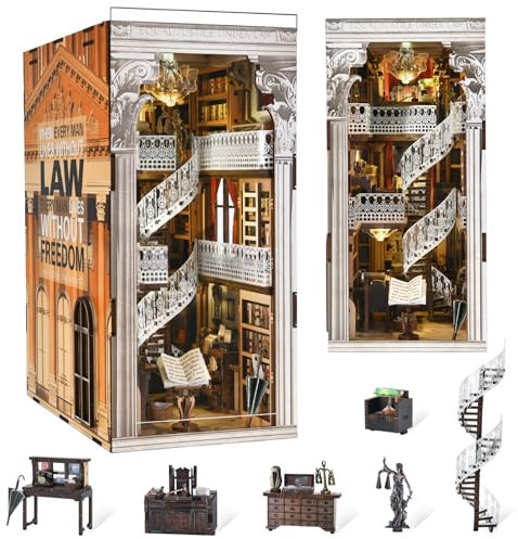 MiniCity Book Nook Kit, 3D Holzpuzzle Bücherstütze Bücherregal für Jugendliche und Erwachsene (Law Library)