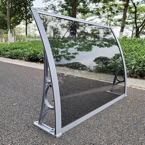 Copertura antipioggia per porte e finestre, in policarbonato, 60 x 80 cm, colore: marrone