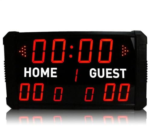 IUBGFTO 11 Digits Electronic Digital Scoreboard, Race Timer with Remote Control and Buzzer, 5 Levels of Brightness Adjustable for Basketball, Baseball, Football, Tennis Race