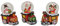 3 Stück Schneekugel Zug mit Schneemann, Rentier und Nikolaus Weihnachten Deko 6x8x4 cm Weihnachtszug