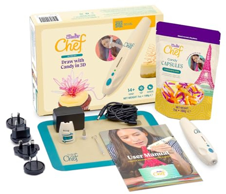 3Doodler Chef 3D Candy Pen Set, Includes Refill Candy Capsules, Suitable for Vegetarians