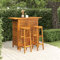 3-teiliges Bar-Set für den Außenbereich, Terrassen-Essgruppe mit Massivholz-Akazien-Tisch und Esszimmerstühlen, inklusive Barhockern mit runder Sitzfläche, Gartenmöbel-Set Option2