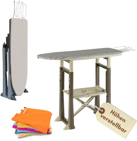 XXL Bügelbrett mit Bügelablage 40 cm Breit Klappbares Bügelbrett Bügeltisch Bügelstation groß verstellbar Bügelbrett für Dampfbügelstation