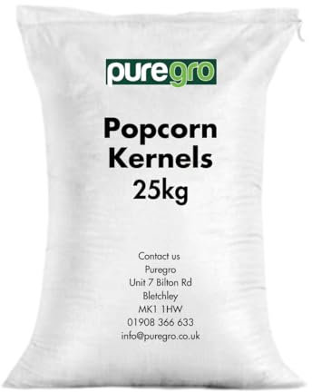 Puregro Popcorn Kernels | Puregro | Popcorn Kernels | Premium Quality | 100% Natural | Ideal for Air Popper, Microwave & Stovetop | Perfect for Healthy Snack - 25KG - Unflavoured