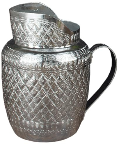 INOOMP Metal Wine Jug and Juice Kettle Large Capacity Metal Pouring Water Jug with Handle for Home and Party Use Vintage Kitchen Dispenser for Household and Restaurant