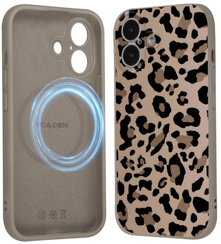 Yoedge Magnetisch Handyhülle für iPhone 17 Hülle Leopard, Aesthetic Leo Mode Muster Design für Frauen Mädchen, Kompatibel mit MagSafe, Silikon Schutzhülle Cover Case für iPhone 17 6,3,Braunes