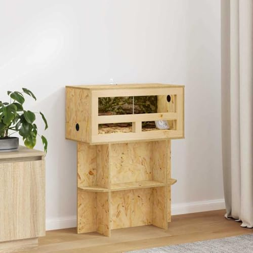 Nqyjm Terrarium Braun 60 x 30 x 30 cm OSB für Verschiedene Reptilien und Nager
