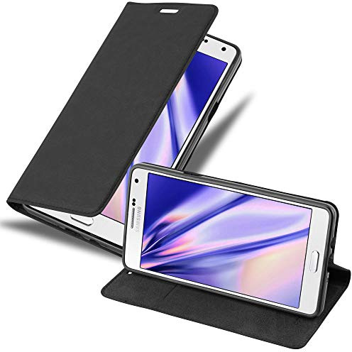 Cadorabo Hülle kompatibel mit Samsung Galaxy A7 2015 aus Premium Kunst Leder Flip Klappbare Stoßfeste Magnetische [Standfunktion] [Kartenfächern] Cover Hülle für Galaxy A7 2015 Tasche in Schwarz