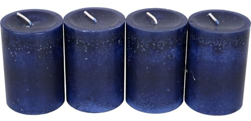 Unbekannt 4X Stumpenkerzen dunkelblau blau Nachtblau 90/60mm Kerzendeko Kerzen Kerze Tischdeko Kommunion Konfirmation Taufe Hochzeit