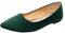 Jamron Womens Pointed Toe Ballerinas Lightweight Flat Pumps Green SN02722 UK4.5