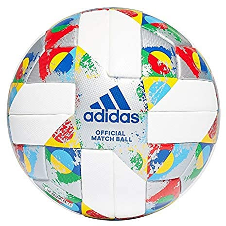 Adidas Jungen UEFA OMB NL Log Turnierbälle für Fußball, White/Silver met./Multicolor, 5