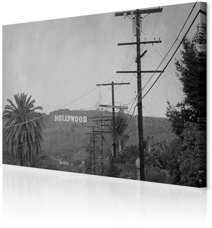 decomonkey Wandbilder Landschaft 120x80 cm 1 Teilig Leinwandbilder Wanddeko | Strukturleinwand, Holzkeilrahmen, Bild auf Leinwand, Kunstdruck, Wohnzimmer, Wanddekoration, Hollywood