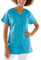 CLINIC DRESS Kasack Damen 1/2 Arm Druckknöpfe mit Brusttasche Seitentaschen Seitenschlitze 95° Wäsche türkis M