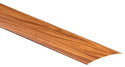 80mm Wide Self-Adhesive Aluminium Wood Effect Transition Strip Carpet Cover Door Floor Threshold TMW Profiles (Gold Walnut)
