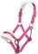 HKM 11796 Halfter Bischofshofen, Plüschpolsterung, Pferdehalfter, Magenta, Warmblut