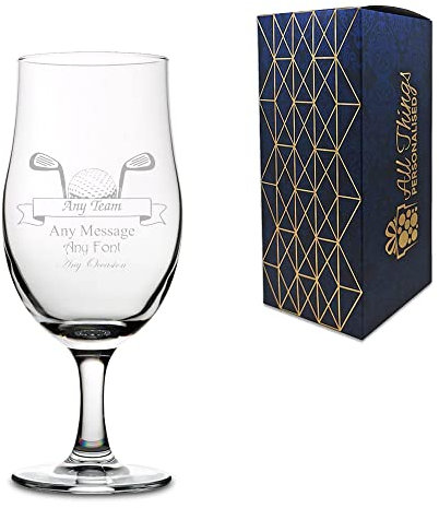 Trofeo de golf de premio deportivo grabado personalizado, vaso de cerveza de sidra con tallo de 13 oz, personalizado con cualquier nombre de campo de golf y mensaje, caja de regalo incluida