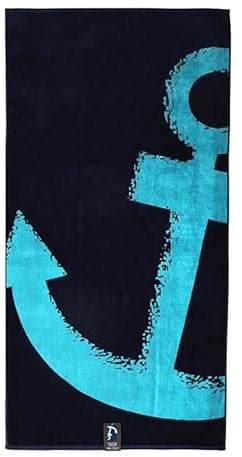 jilda-tex Strandtuch 90x180 cm Badetuch Strandlaken Handtuch 100% Baumwolle Velours Frottier Pflegeleicht (Nordic Blue)