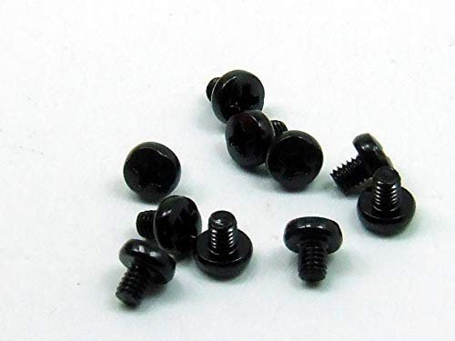 POPESQ® 10 Stk. x Schrauben M2.5 x 3mm Zylinder Phillips Zink Schwarz #A3105