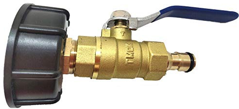 OTNE Raccord Robinet en Laiton pour Cuve IBC, Diamètre d'entrée S60X6, Diamètre de Sortie 25 mm, Sortie Raccord Rapide