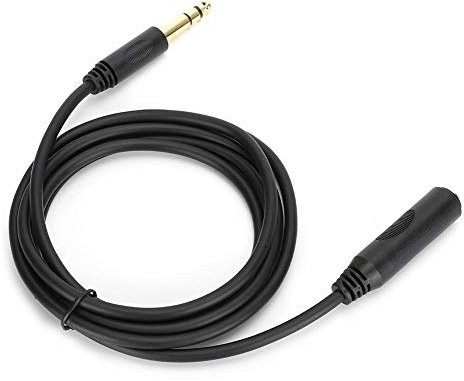 Dpofirs 6,35 mm Stereo-Audiokabel von Stecker zu Buchse, PVC-Audio-Verlängerungskabel für Hochleistungsübertragung, Audiokabel für Soundkarten, E-Gitarre, 6 m, 1,8 m, 4,5 m(1,8 m)
